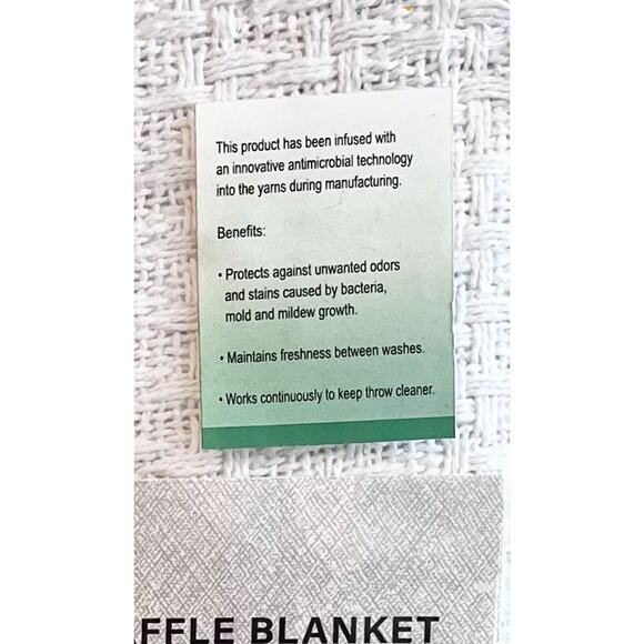 Modern Thread Blanket White Waffle Weave 100% Cotton Natural Soft Bed Wash Dry - Picture 5 of 6